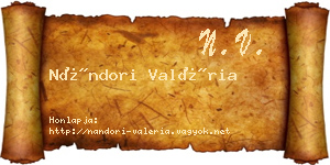 Nándori Valéria névjegykártya